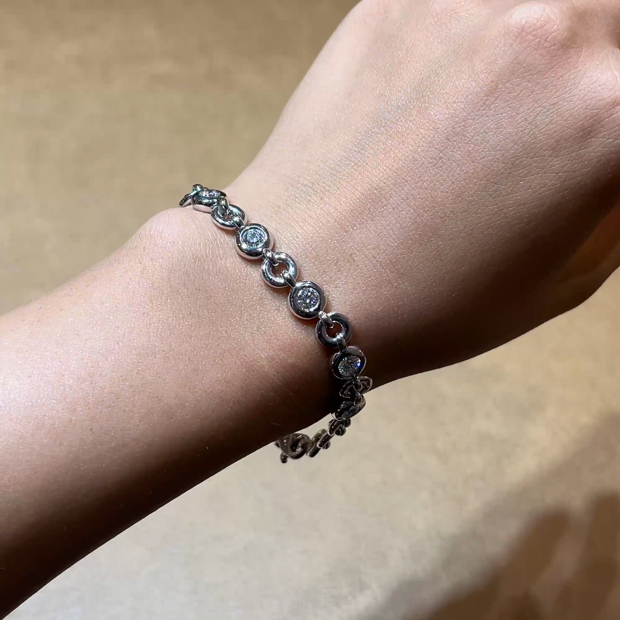 RockChain Nine Stone Diamond Bracelet 2.71cts in 18ct White Gold 