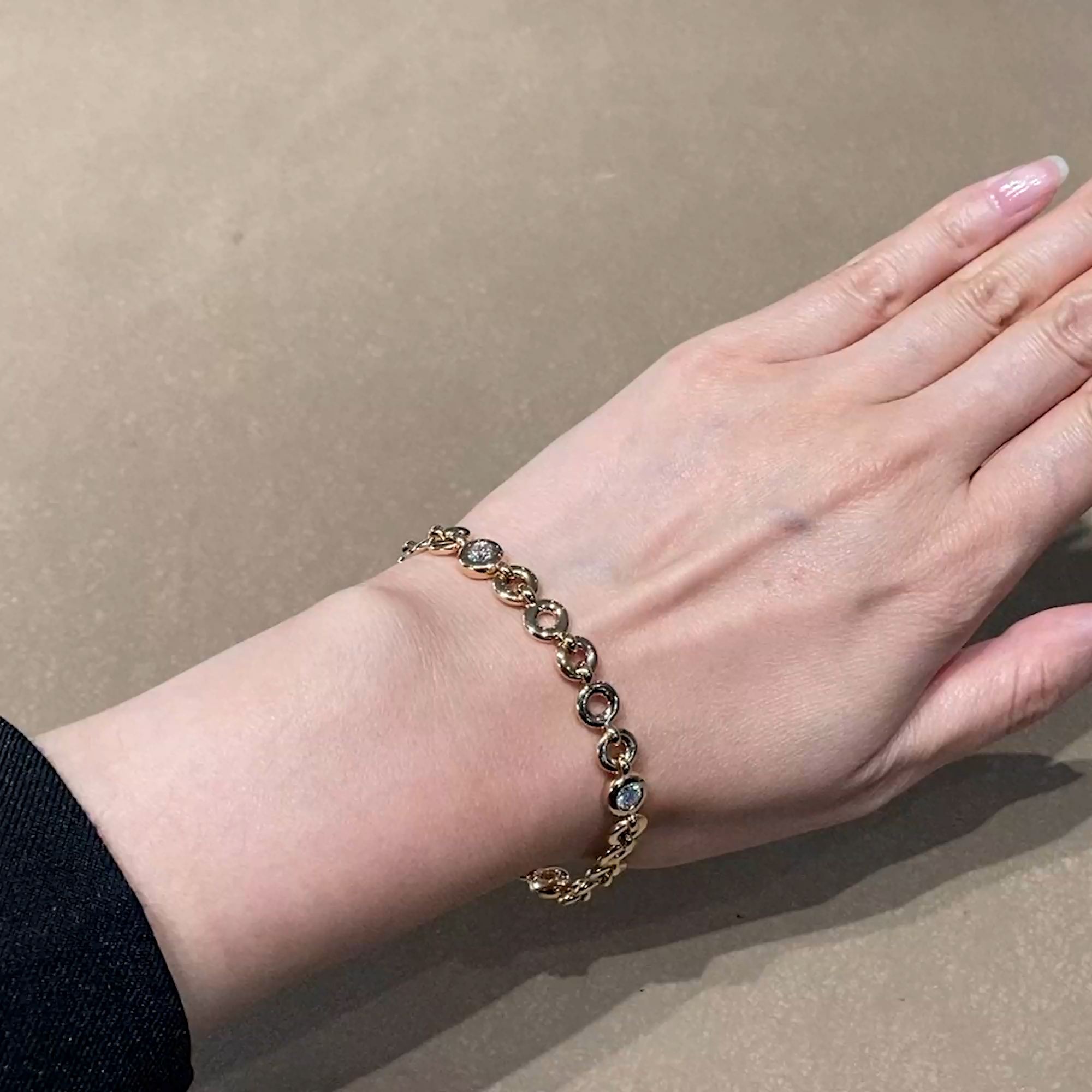 RockChain Botswana Diamond Bracelet 0.99ct in 18ct Rose Gold