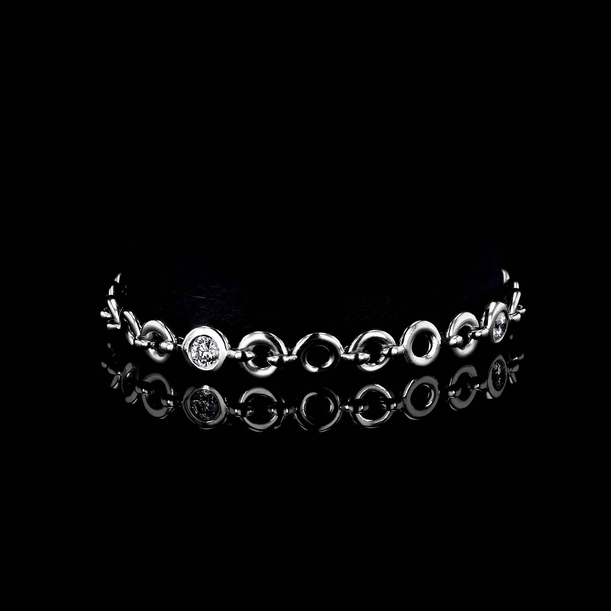 RockChain Three Stone Diamond Bracelet 0.90ct in 18ct White Gold