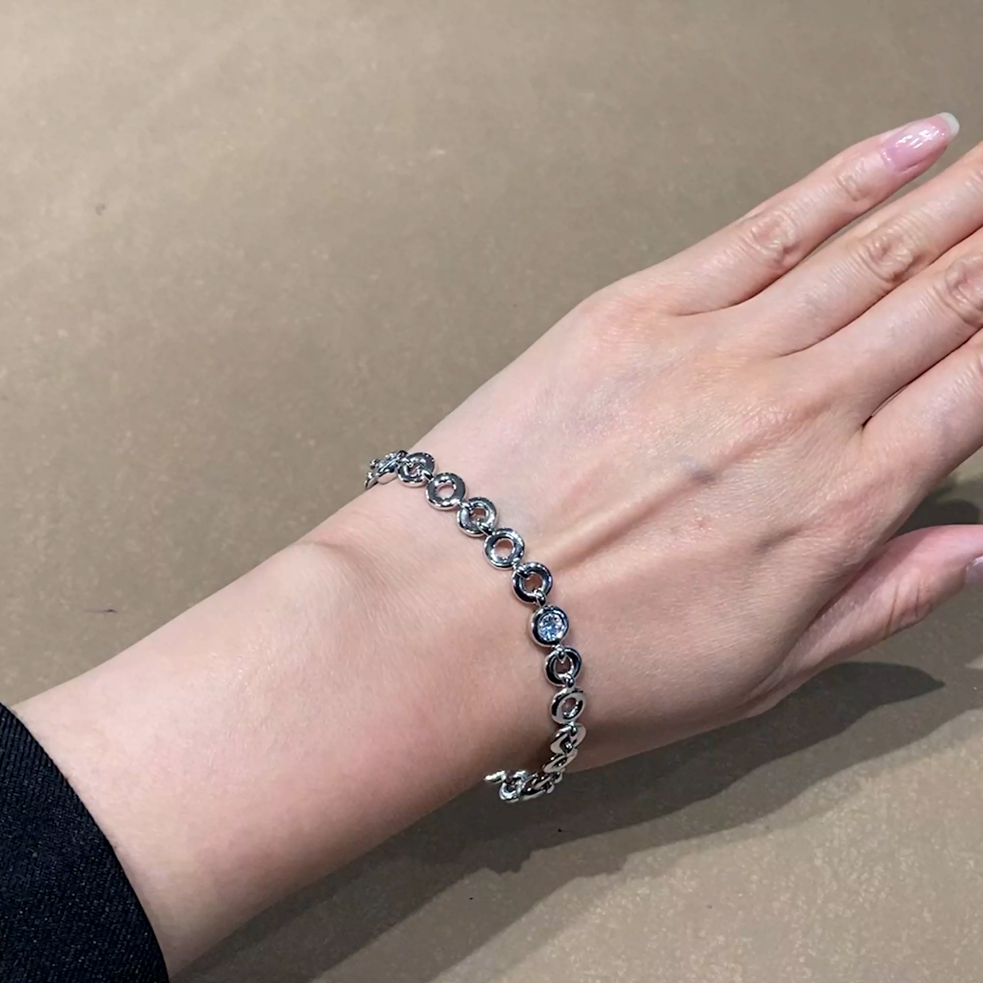 RockChain Three Stone Diamond Bracelet 0.90ct in 18ct White Gold