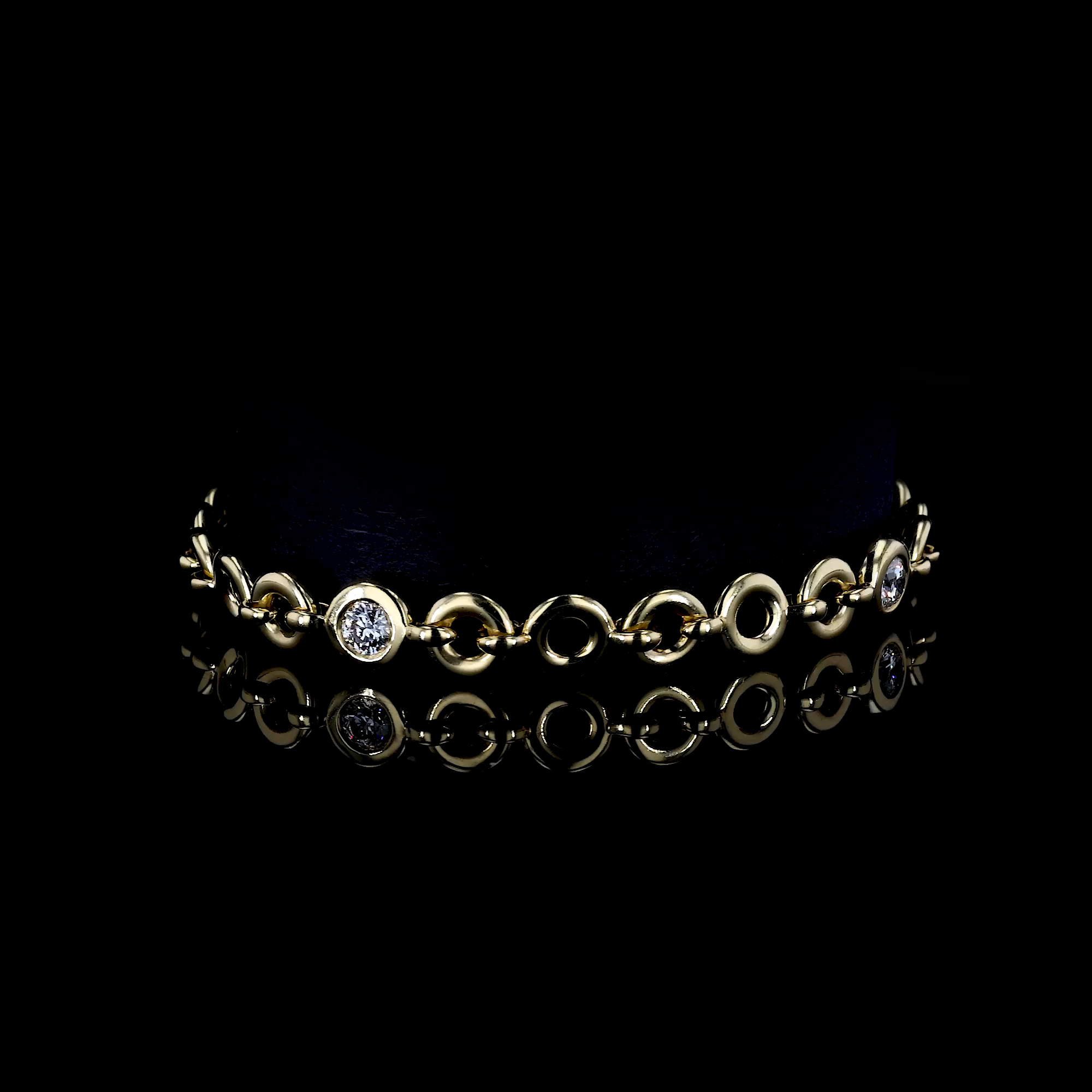 RockChain Three Stone Diamond Bracelet 0.92ct in 18ct Yellow Gold