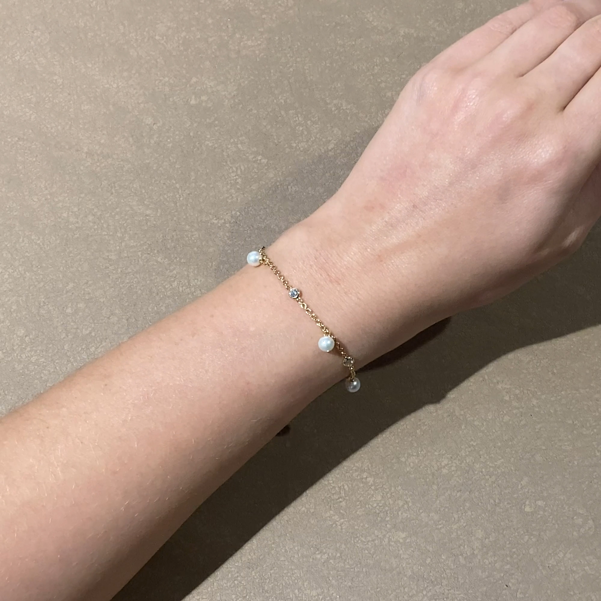 Sundance Pearl and Diamond Bracelet in 18ct Yellow Gold