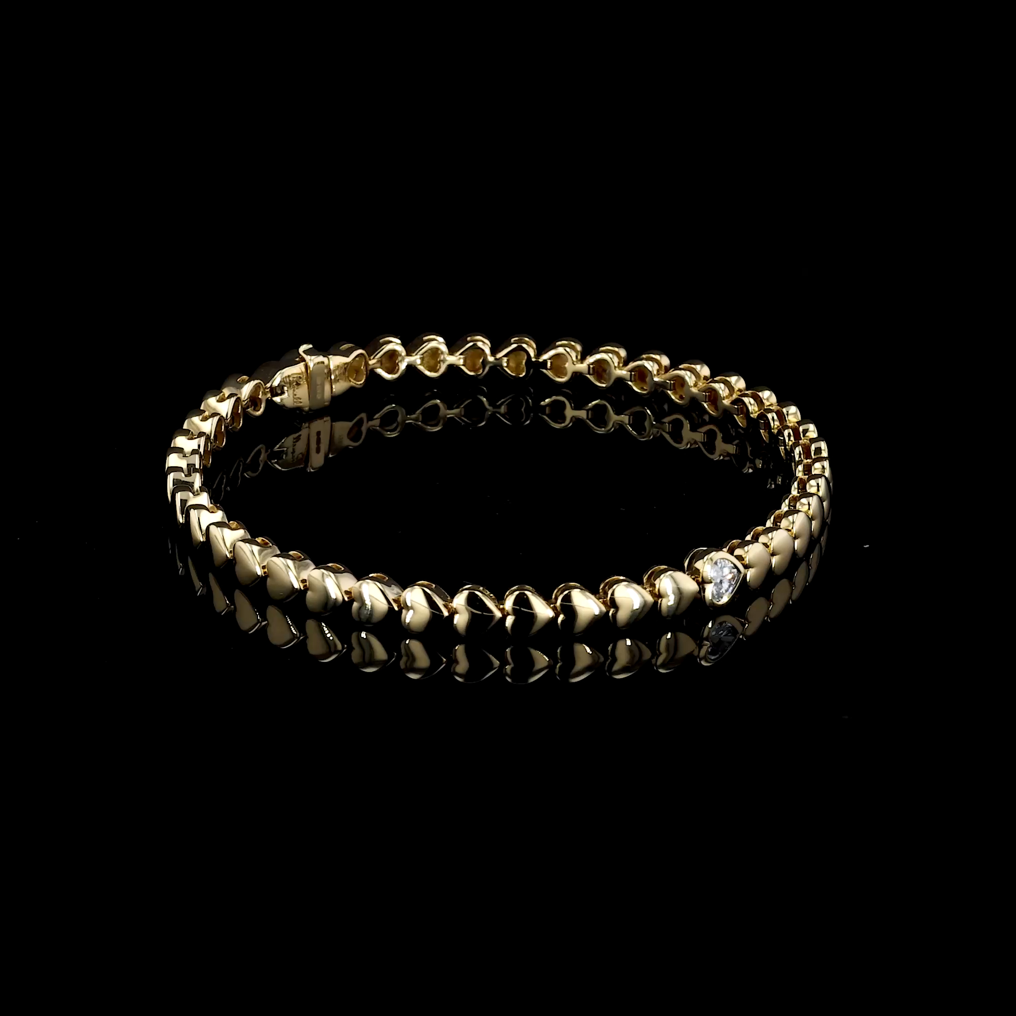 Sundance Heartshape 0.20ct Diamond Set Tennis Bracelet in 18ct Yellow Gold