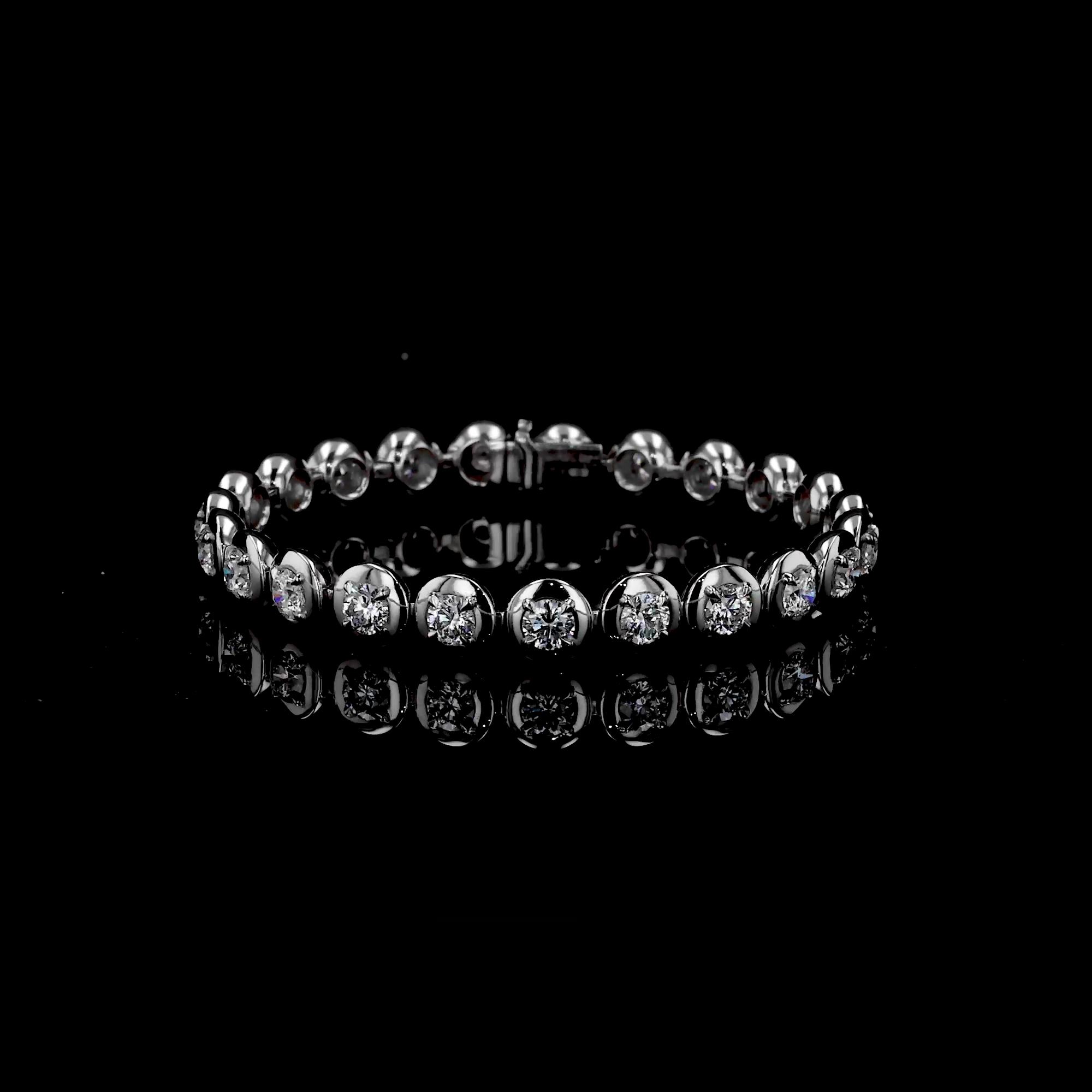 Skimming Stone 7.95ct Botswana Diamond Line Bracelet in 18ct White Gold