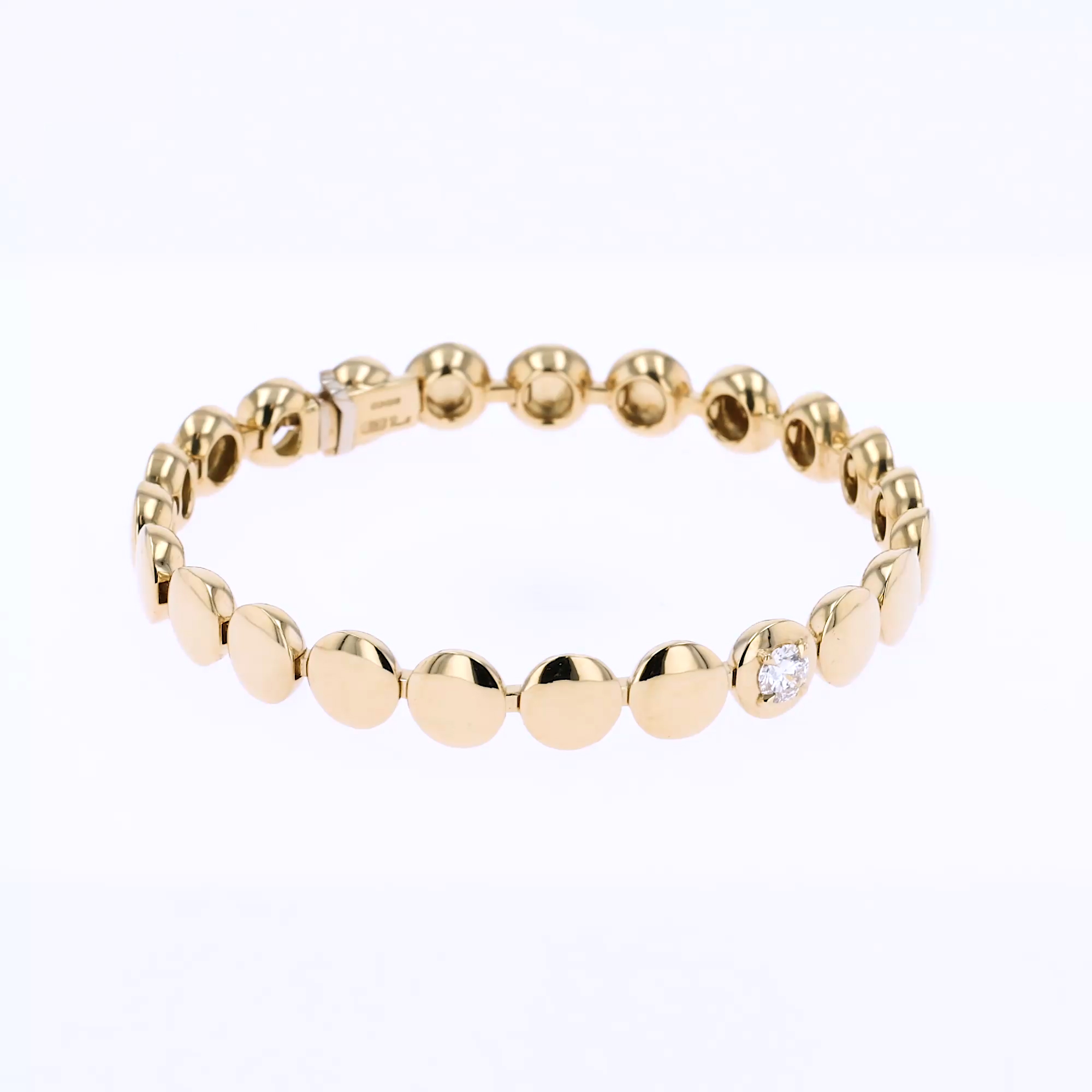Skimming Stone 0.30ct Diamond Set Tennis Bracelet in 18ct Yellow Gold