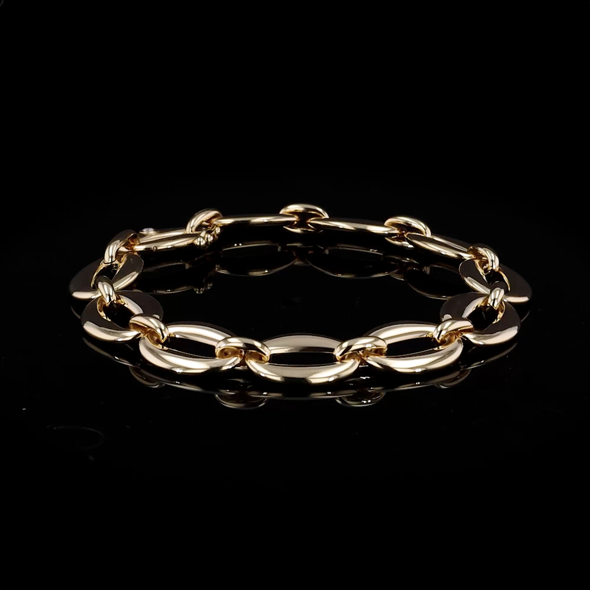 Freya Valkyrie 0.066ct Diamond Oval Link Bracelet in 18ct Yellow Gold