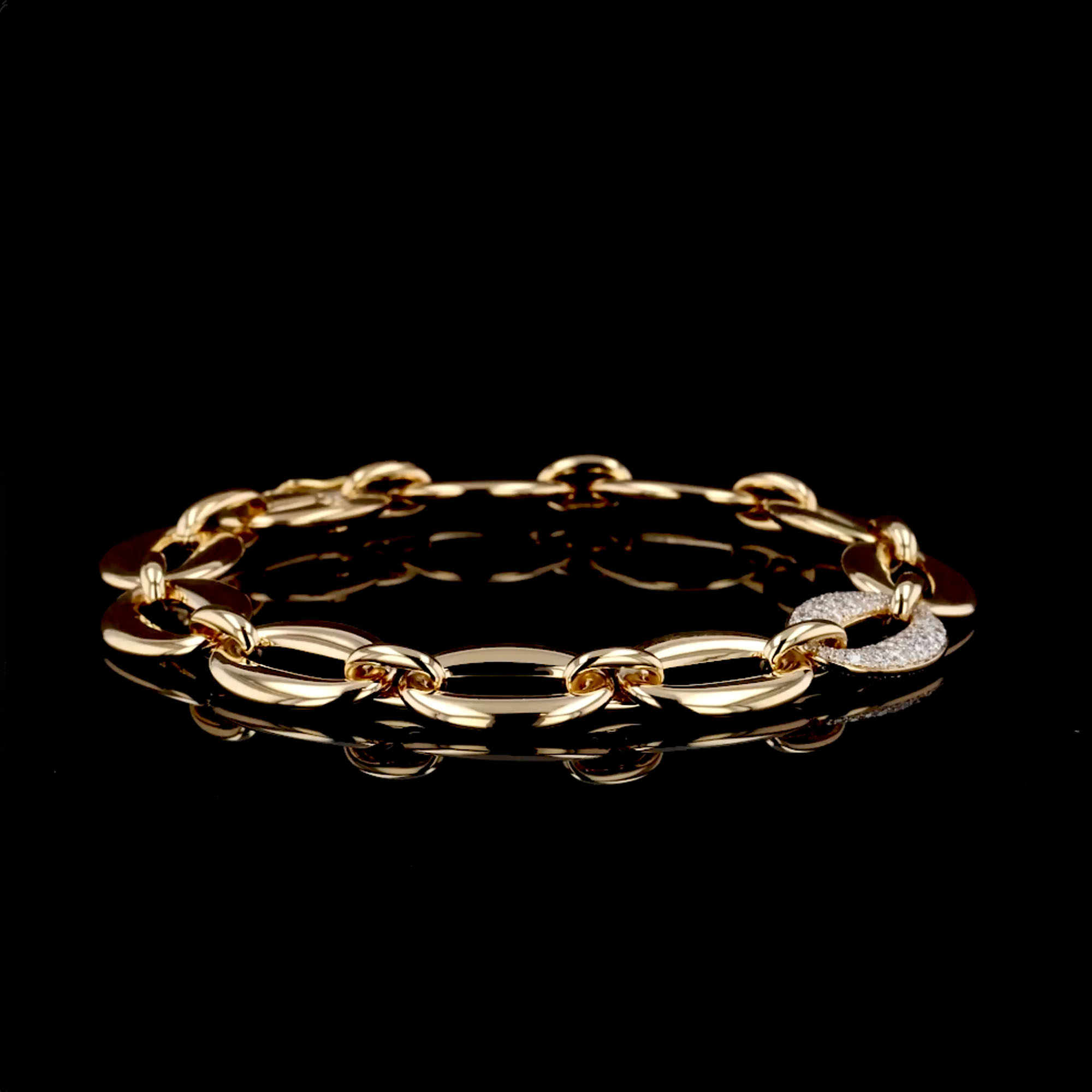 Freya Valkyrie 1.192ct Diamond Oval Link Bracelet in 18ct Yellow Gold