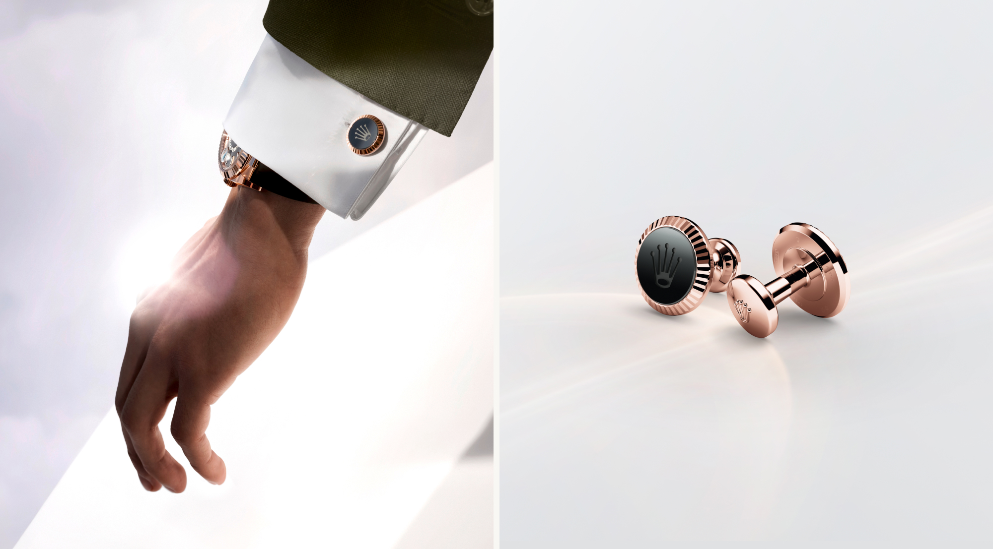 Rolex fluted cufflinks