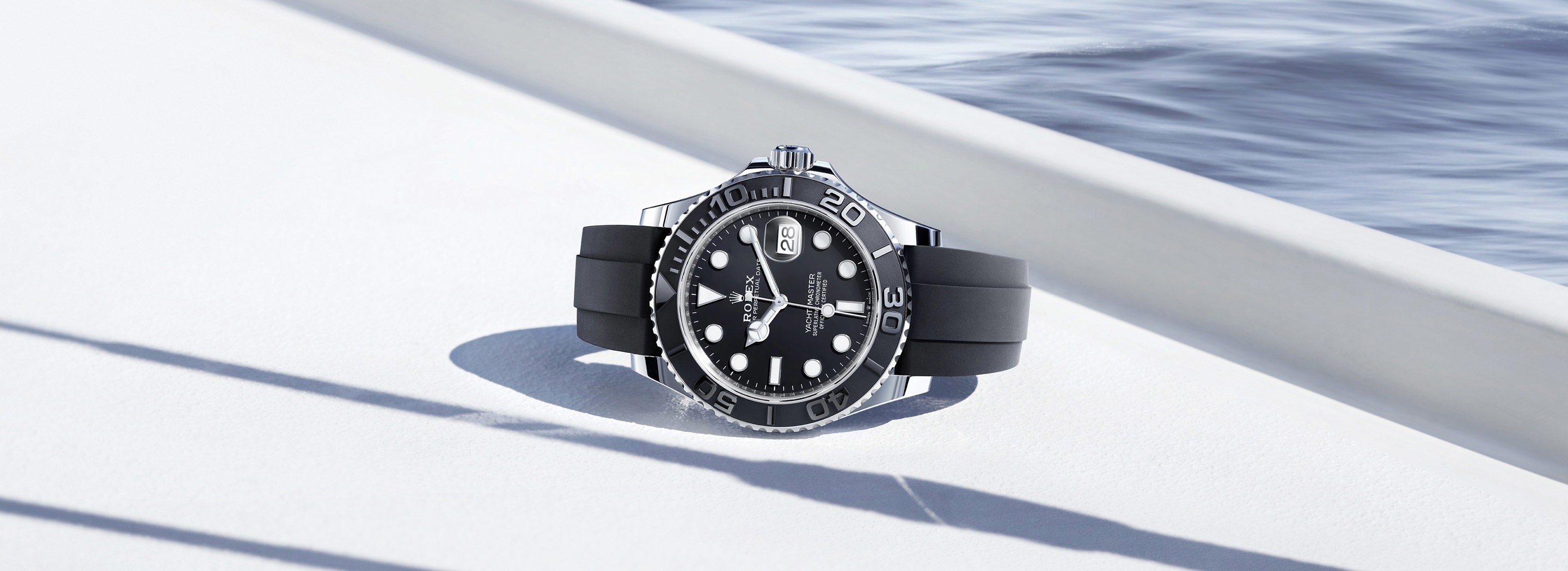 Rolex Yacht Master with black strap