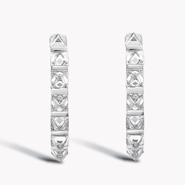 RockChic Diamond Hoop Earrings 1.04CT in Platinum Princess Cut, Bar Set_1