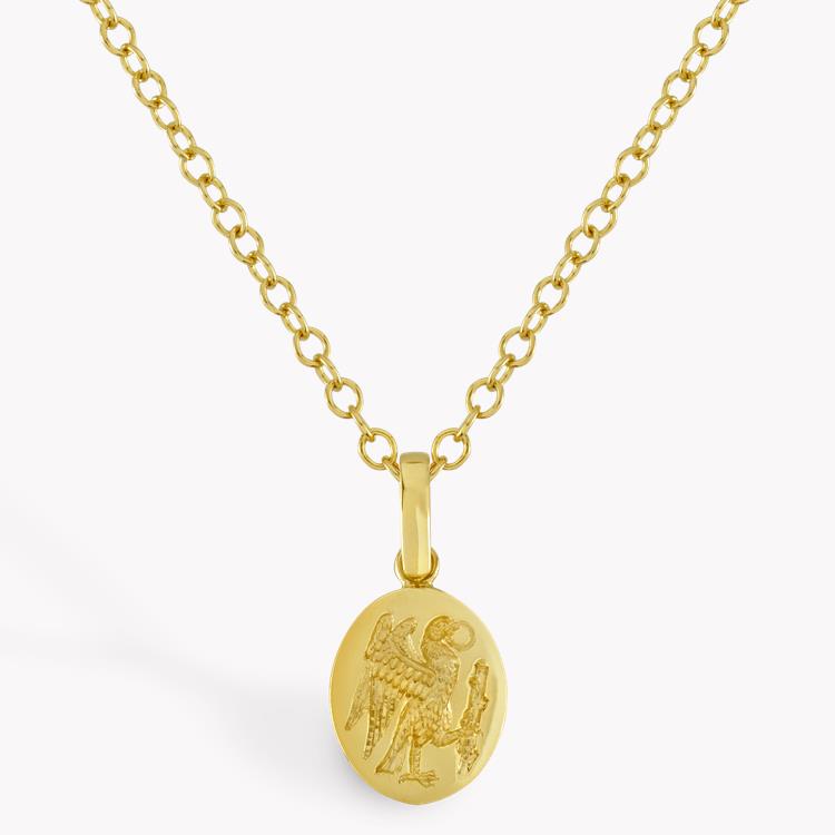 Oval Falcon Signet Pendant in 18CT Yellow Gold _1