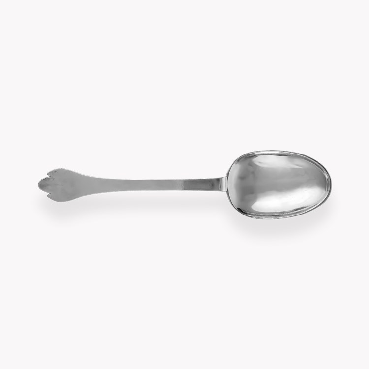 Silver William III Trefid Spoon Hallmarked London_1
