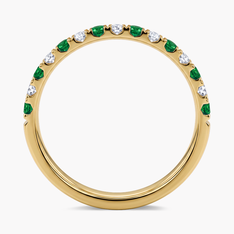 Brilliant Cut Tsavorite Garnet and Diamond Half Eternity Ring, view 3