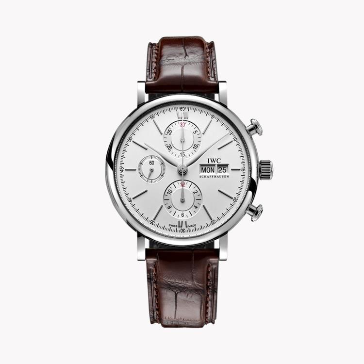Portofino Chronograph 42mm, Silver Dial, Baton Numerals_1