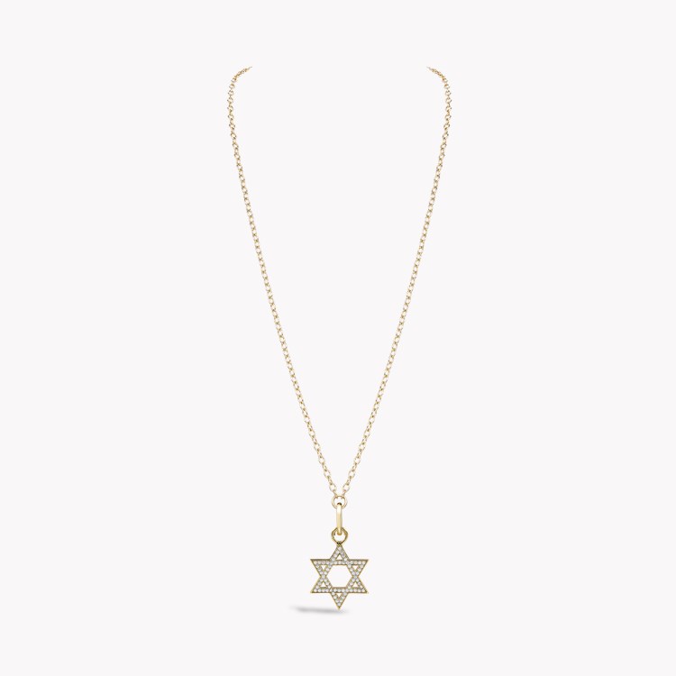 Star of David Diamond Pendant Charm Brilliant Cut, Grain Set_2