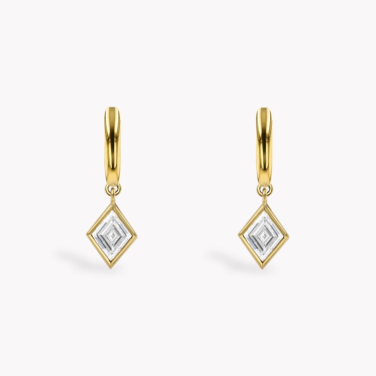 Lozenge Cut 1.02ct Diamond Drop Earrings Lozenge Cut, Rubover Set_2