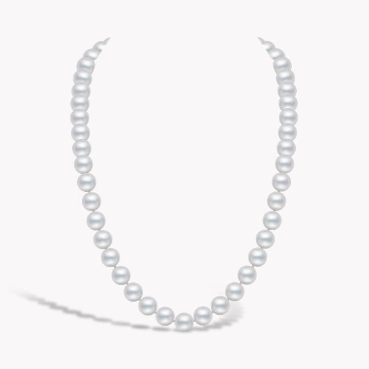 Akoya Pearl Necklace 7.5 - 8mm Silk Knotted Row with Gold Clasp_1