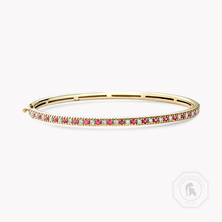 Ruby & Diamond Half Hoop Bangle Brilliant cut, Claw set_1
