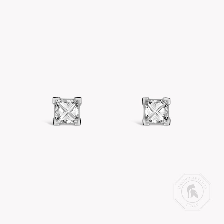 RockChic Diamond Solitaire Earrings Princess Cut, Claw Set_1