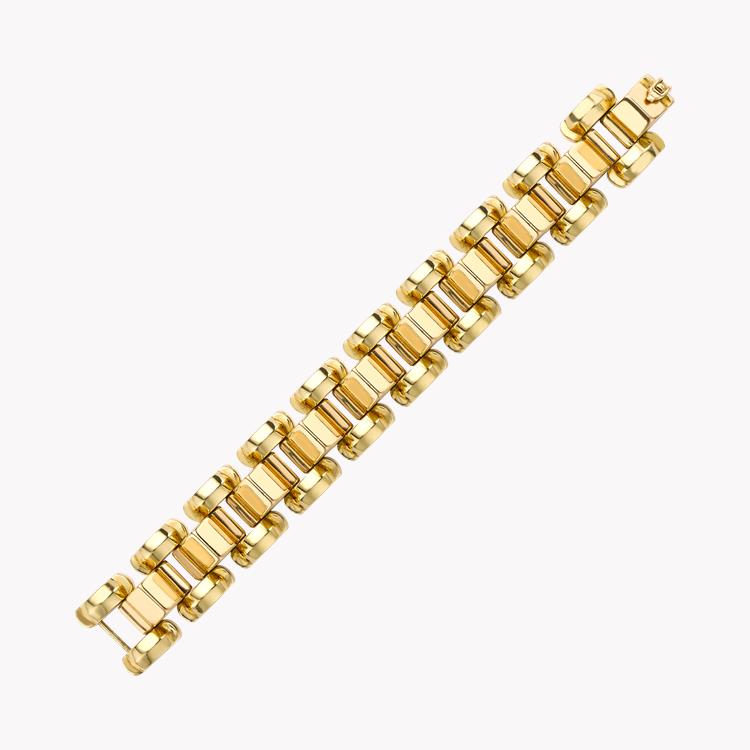 Retro Chunky Link Bracelet  in Yellow Gold _2