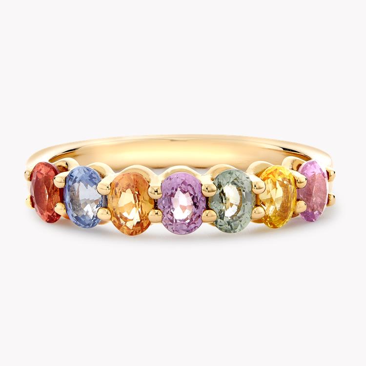 Rainbow Fancy Sapphire Cocktail Ring Oval Cut, Claw Set_2