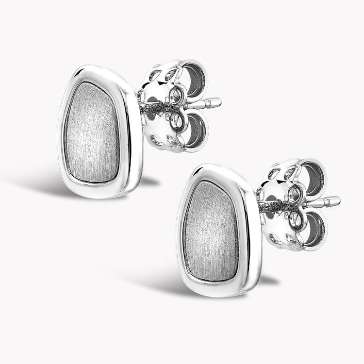 Asymmetric Square Stud Earrings in 18CT White Gold _2