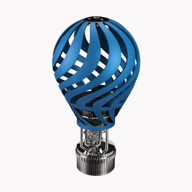L’Epée Hot Air Balloon Clock  in Blue Stainless Steel & Palladium_1
