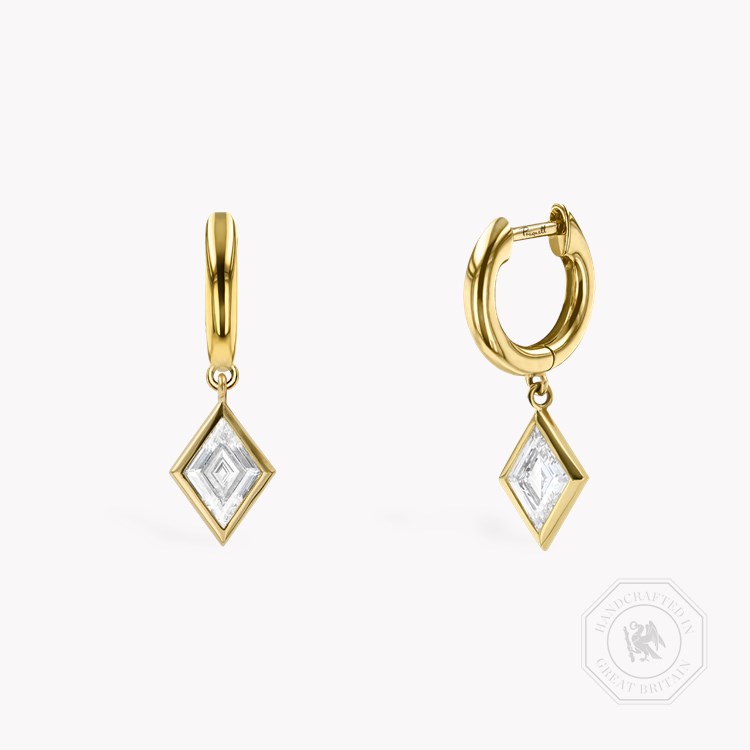 Lozenge Cut 1.33ct Diamond Drop Earrings Lozenge Cut, Rubover Set_1