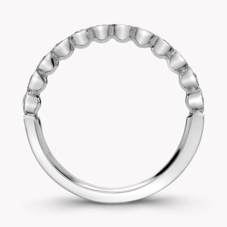 Diamond Dot Half Eternity Ring 0.45CT in Platinum Brilliant Cut, Half Eternity, Millegrain Set_3
