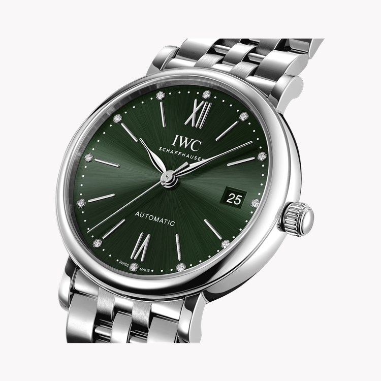 IWC Portofino 37mm, Green Dial, Baton/Roman Numerals_3