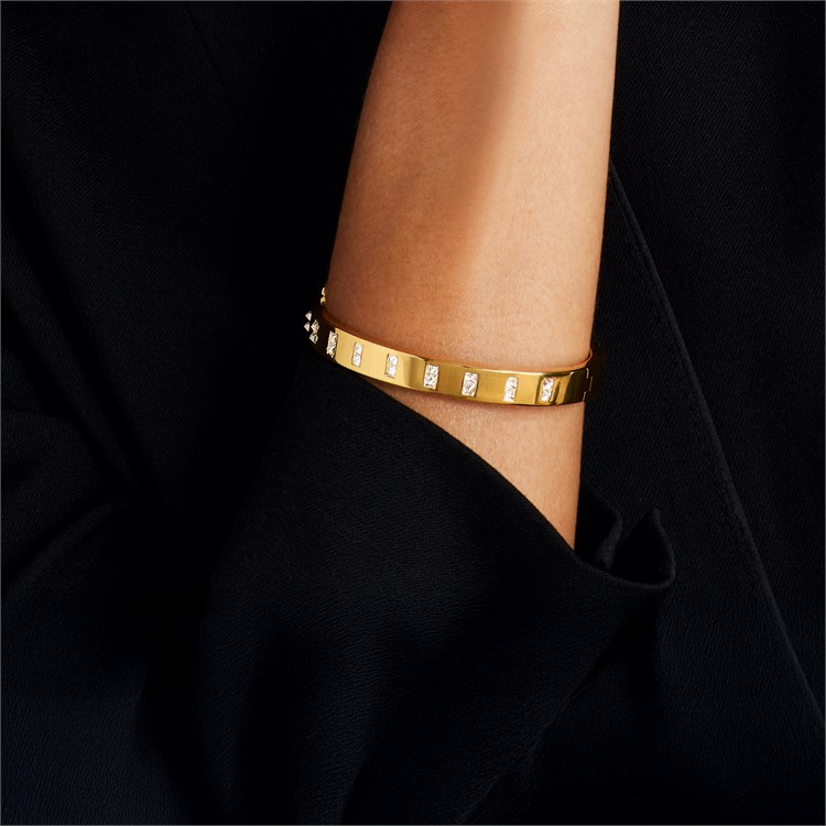 Inverted Princess Cut Diamond RockChic Bangle Princess Cut, Channel Set_10