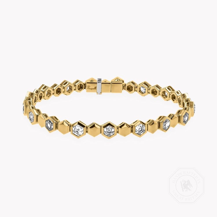 Honeycomb 3.72ct Diamond Bracelet   in 18ct Yellow Gold