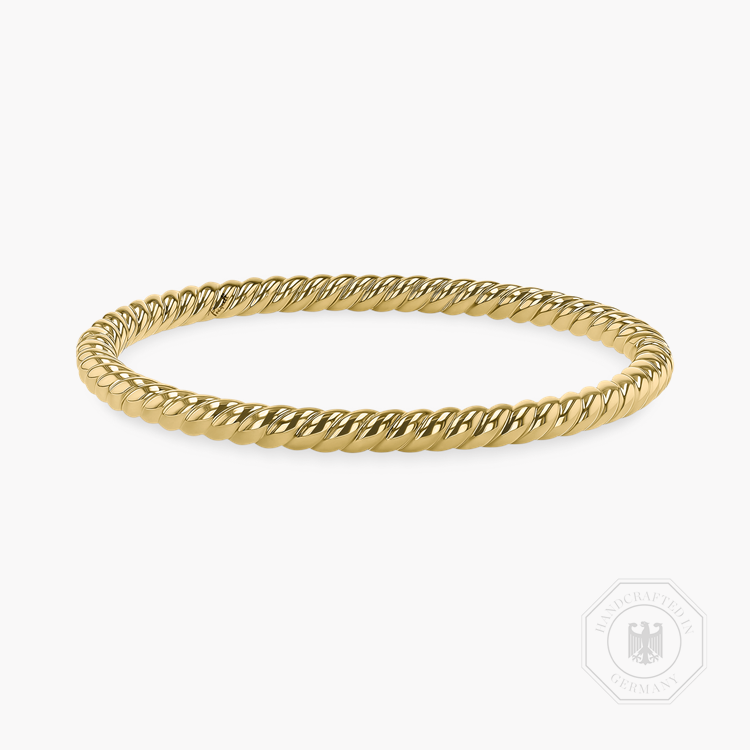 Yellow Gold Cross Section Cord Bangle _1