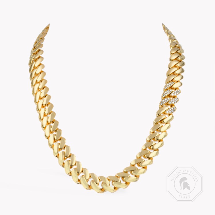 Fusion Polished Curb Link Necklace (43cm) Brilliant Cut, Pave Set_1