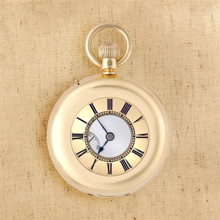 Pre-owned Half Hunter Minute Repeater Pocket Watch by Manoah Rhodes & Sons Bradford – 1888 48,7mm, White Dial, Roman Numerals_1