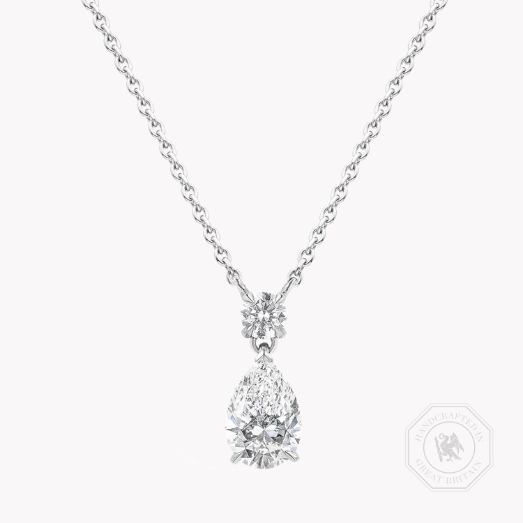 Pear Shaped 0.90ct Diamond Pendant   in 18ct White Gold 