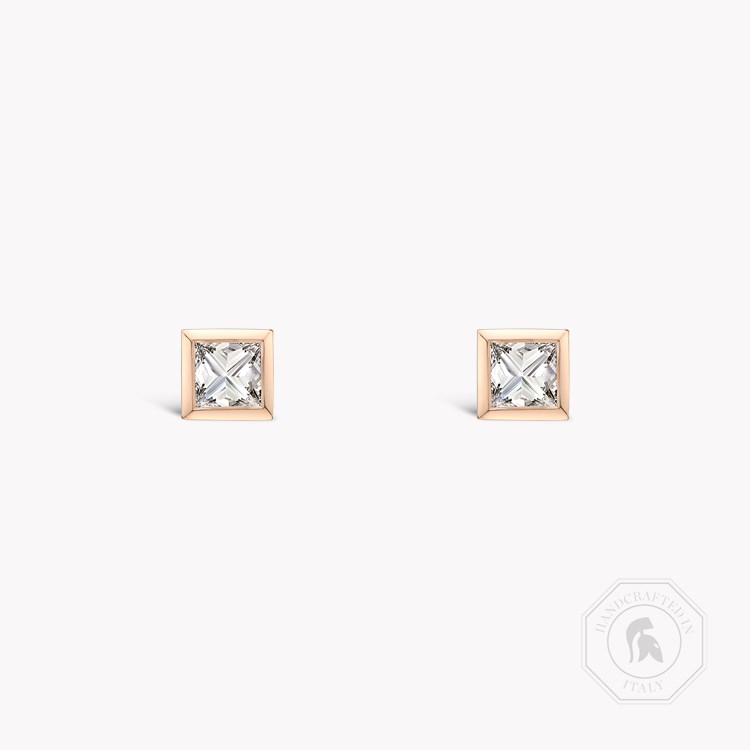 RockChic Diamond Studs Princess Cut, Rubover Set_1