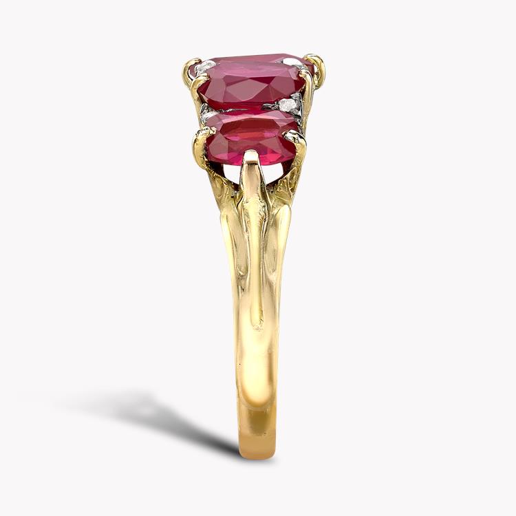 Victorian Burmese Ruby Ring 3 30ct In Yellow Gold Antique Period Pragnell
