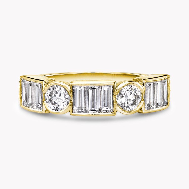 Antrobus Diamond Half Eternity Ring Brilliant & Baguette Cut, Rub Over Set_2