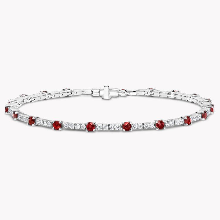 Ruby and Diamond Bracelet 2.58CT in 18CT White Gold Brilliant cut, Claw set_1