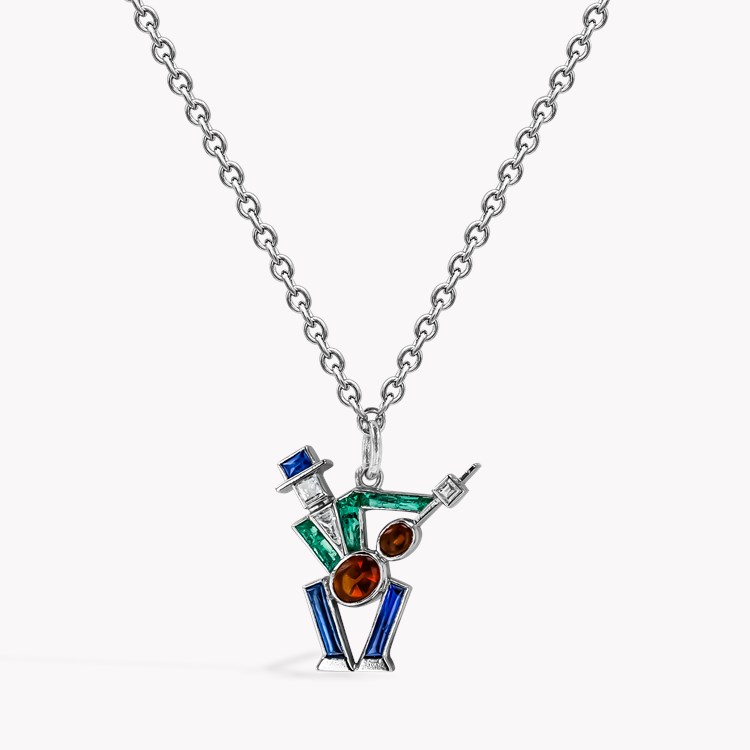 Art Deco Musician with Guitar Pendant _1