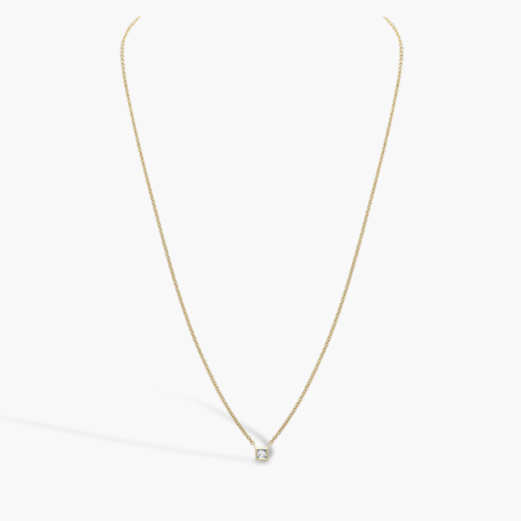 RockChic Diamond Solitaire Pendant Princess Cut. Rubover Set_2