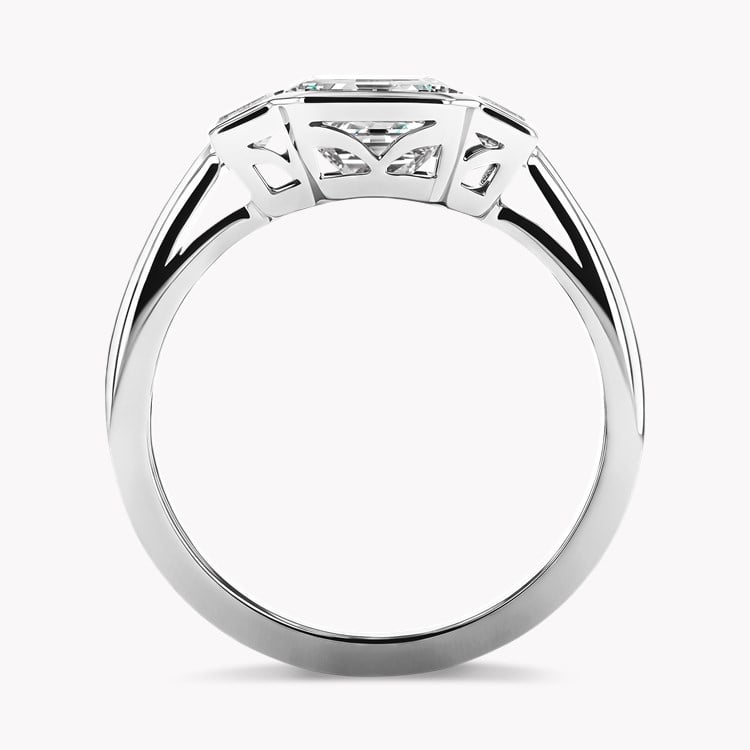 Kingdom 2.41ct Diamond Three Stone Ring Asscher Cut, Rubover Set_3