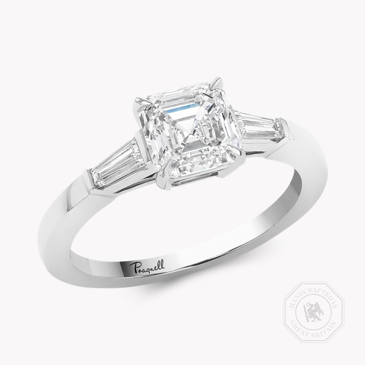 Regency 1.51ct Asscher Cut Diamond Ring Asscher & Baguette Cut, Claw Set_1