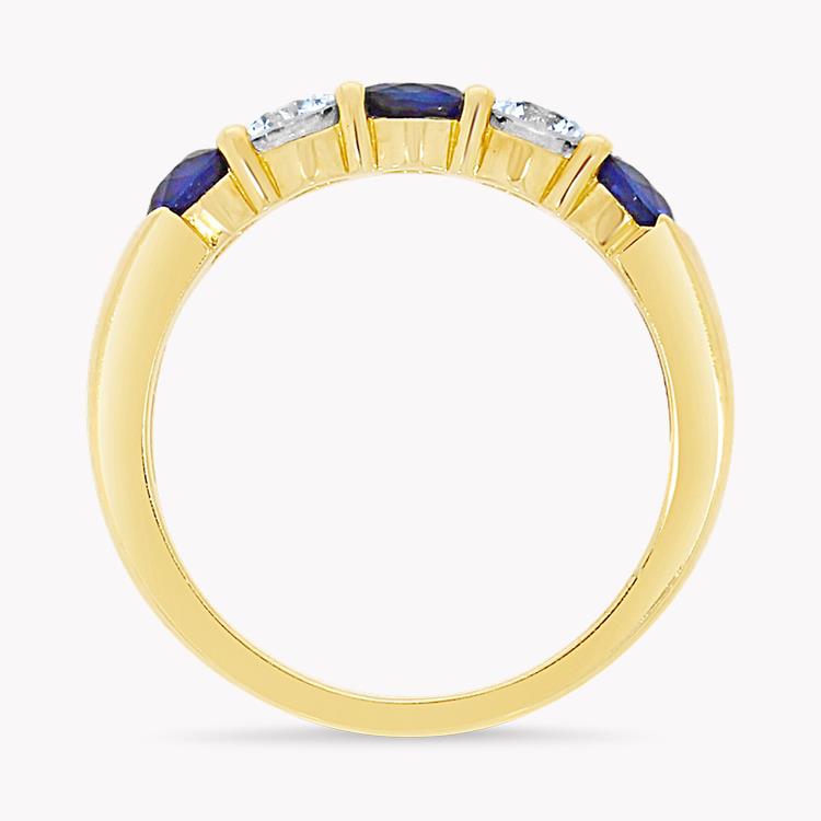 Brilliant Cut Sapphire and Diamond Ring 1.58CT in 18CT Yellow Gold Brilliant Cut, Five-Stone, Claw Set_2