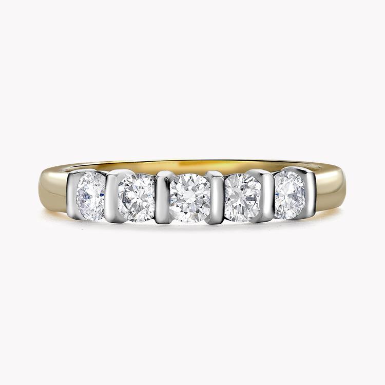 Round Brilliant Cut Diamond Five-Stone Ring 0.64CT in 18CT Yellow Gold Brilliant Cut, Five-Stone, Bar Set_2
