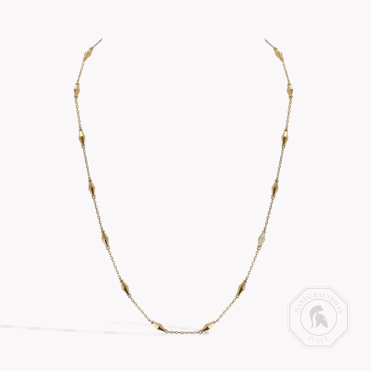Mini-Cleopatra 0.188ct Diamond Gold Faceted Barrel Link 45cm   in 18ct Yellow Gold