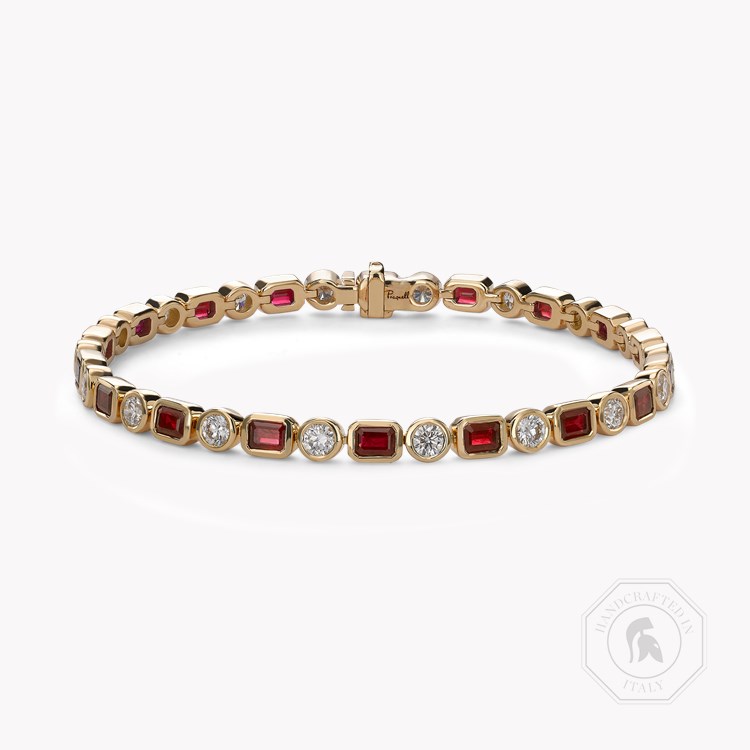 Emerald Cut Ruby and Diamond Bracelet Emerald Cut with Brilliant Cut Diamonds_1