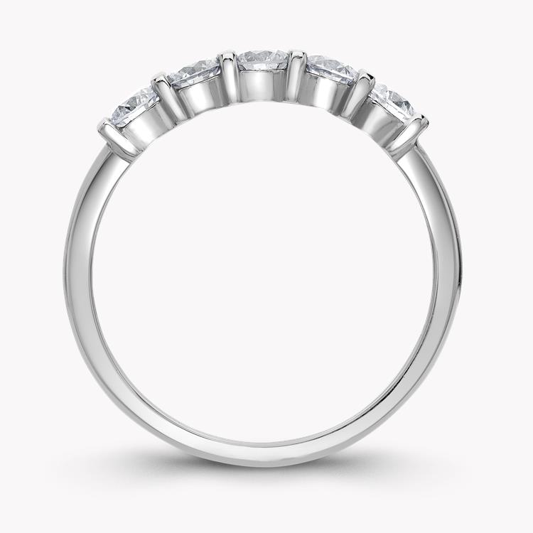 Round Brilliant Cut Diamond Five-Stone Ring 0.75CT in Platinum Brilliant Cut, Five-Stone, Bar Set_3