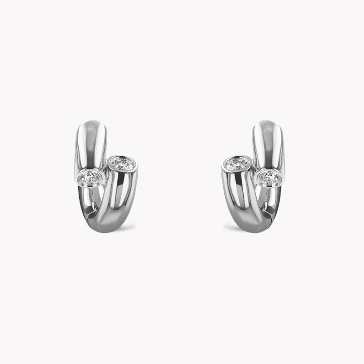 Eclipse 0.17ct Diamond Small Hoop Earrings Brilliant Cut, Rubover Set_2